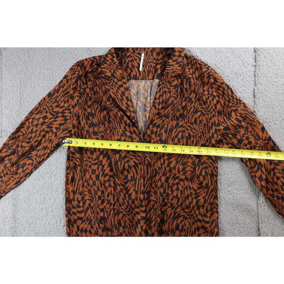 Free People x REVOLVE Jacket Blouse Small Beatrice Brown Leopard Print - Picture 7 of 8
